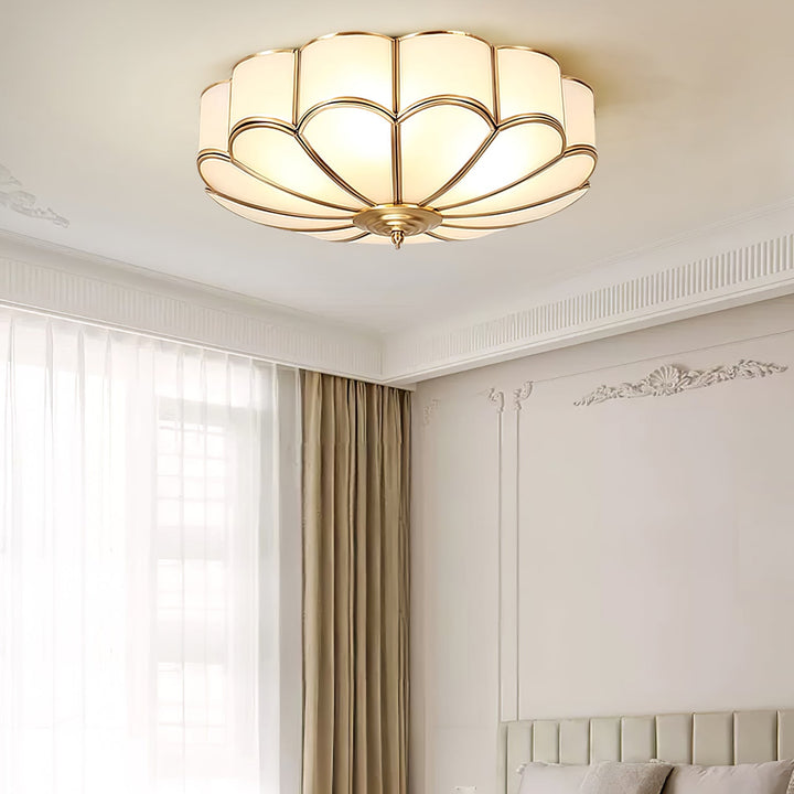 Lampa sufitowa wpuszczana w kształcie kwiatu ze szkła