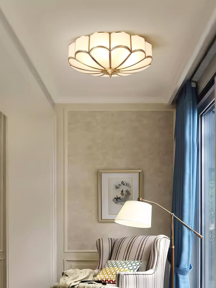 Lampa sufitowa wpuszczana w kształcie kwiatu ze szkła