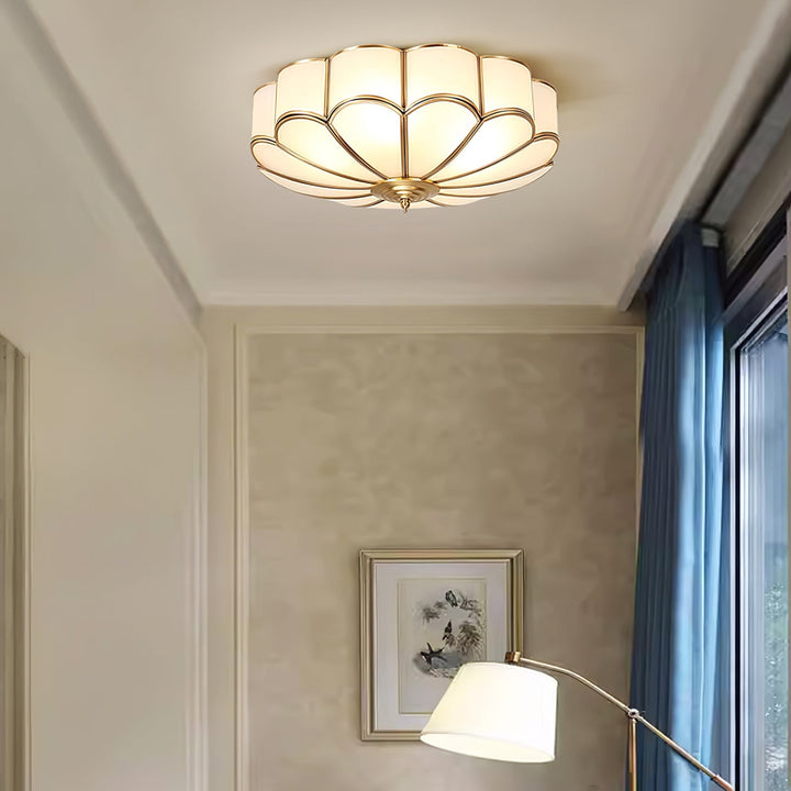 Lampa sufitowa wpuszczana w kształcie kwiatu ze szkła