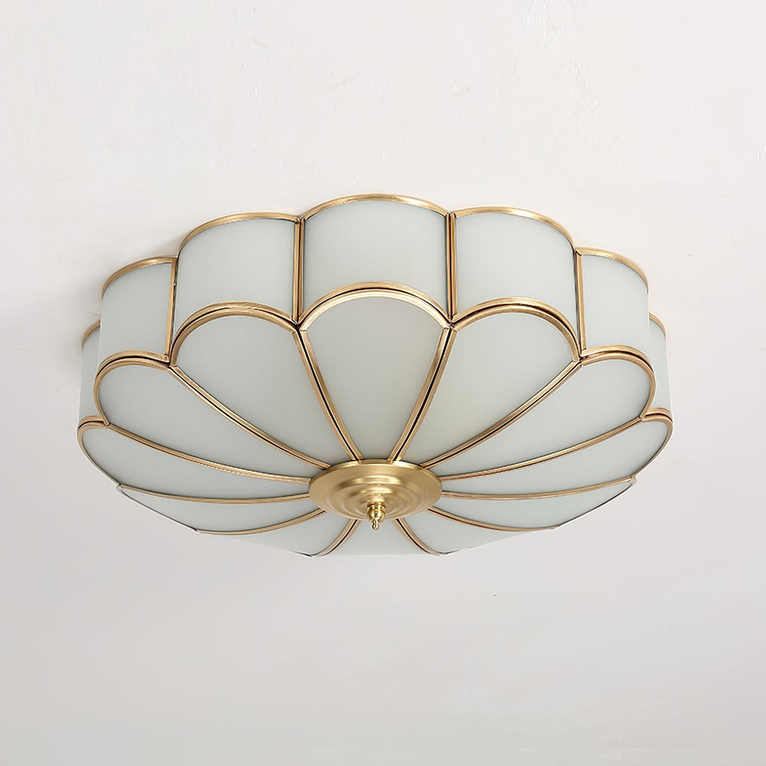 Lampa sufitowa wpuszczana w kształcie kwiatu ze szkła