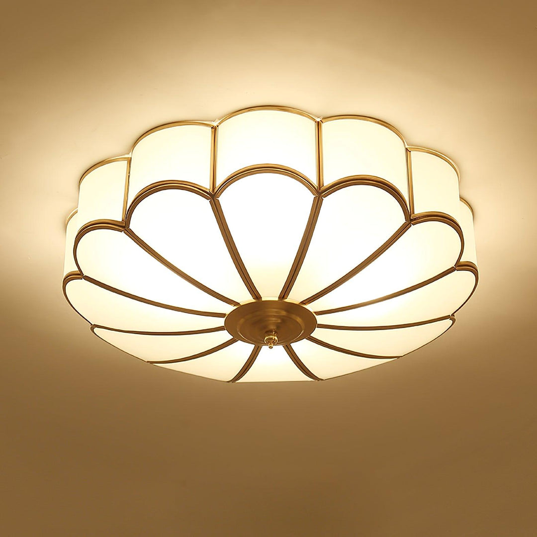 Lampa sufitowa wpuszczana w kształcie kwiatu ze szkła