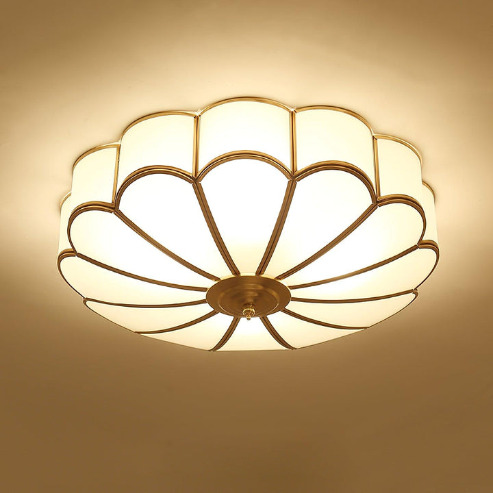 Lampa sufitowa wpuszczana w kształcie kwiatu ze szkła