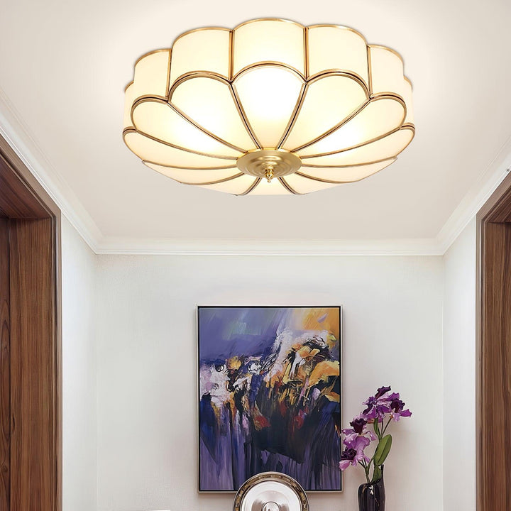 Lampa sufitowa wpuszczana w kształcie kwiatu ze szkła