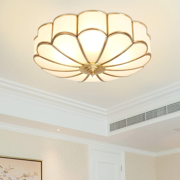 Lampa sufitowa wpuszczana w kształcie kwiatu ze szkła