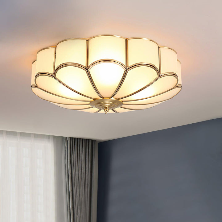 Lampa sufitowa wpuszczana w kształcie kwiatu ze szkła