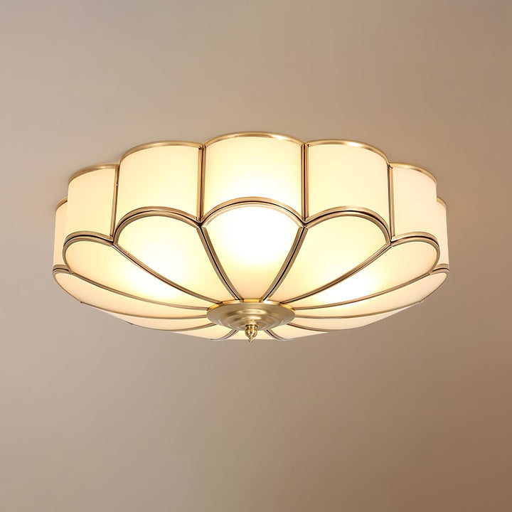 Lampa sufitowa wpuszczana w kształcie kwiatu ze szkła