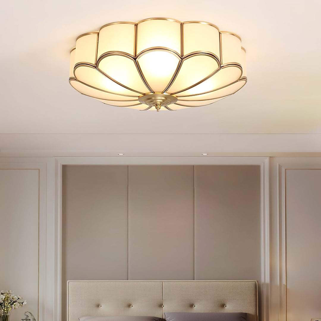 Lampa sufitowa wpuszczana w kształcie kwiatu ze szkła