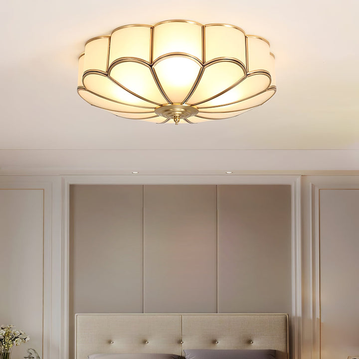 Lampa sufitowa wpuszczana w kształcie kwiatu ze szkła