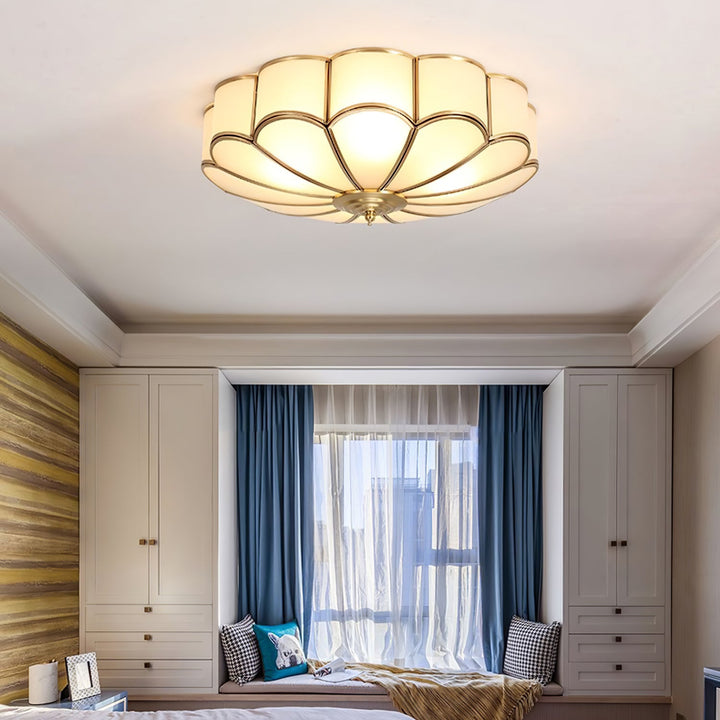 Lampa sufitowa wpuszczana w kształcie kwiatu ze szkła