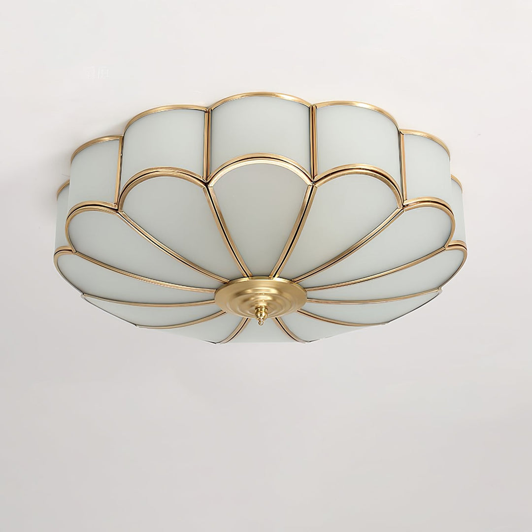 Lampa sufitowa wpuszczana w kształcie kwiatu ze szkła