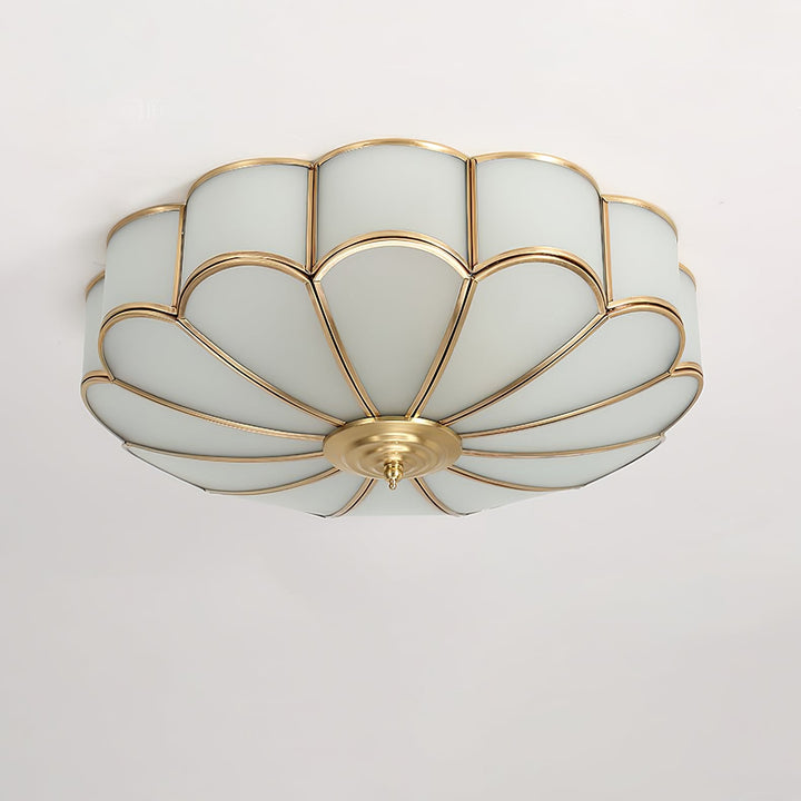 Lampa sufitowa wpuszczana w kształcie kwiatu ze szkła