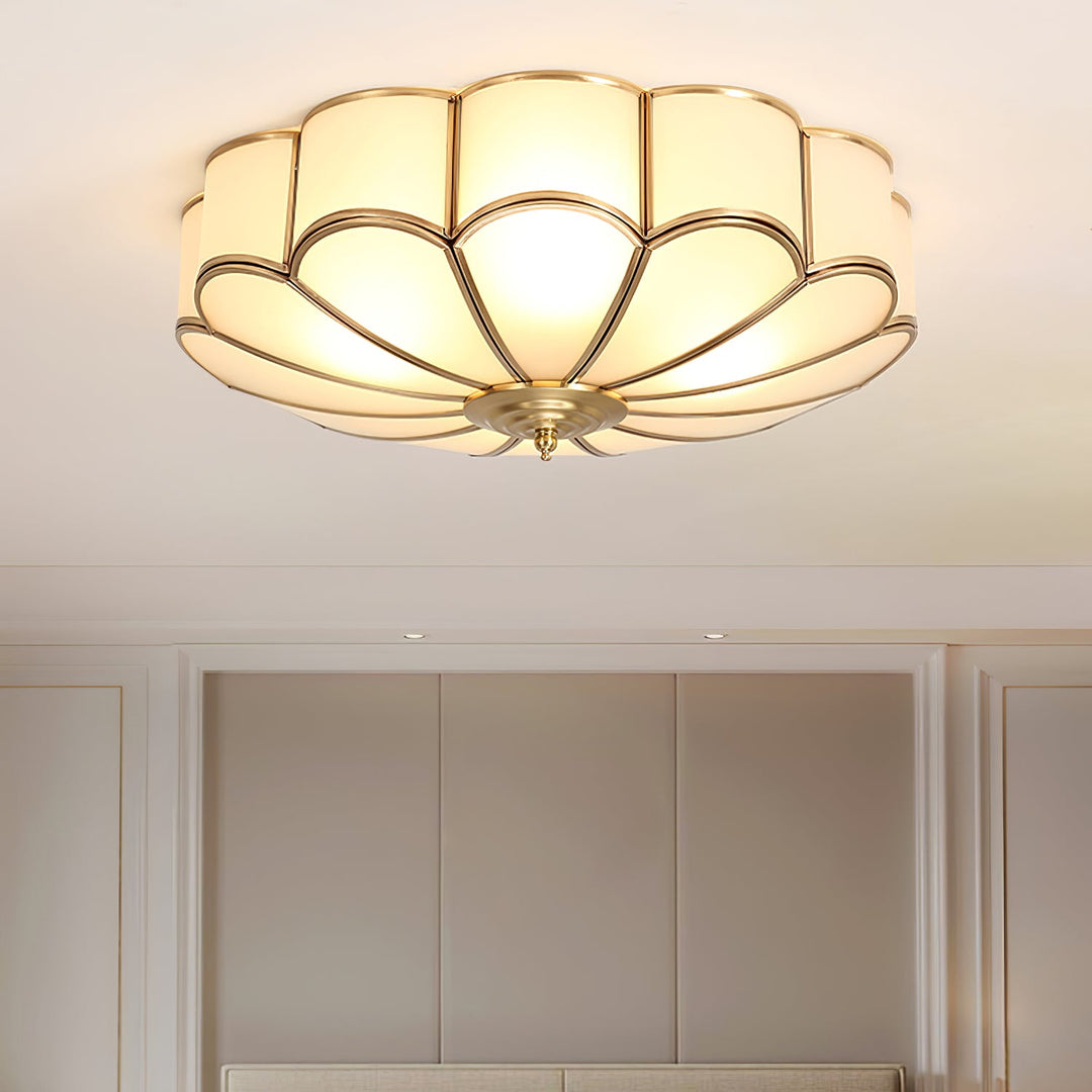 Lampa sufitowa wpuszczana w kształcie kwiatu ze szkła