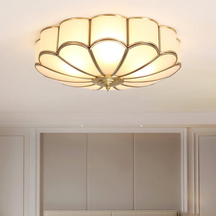 Lampa sufitowa wpuszczana w kształcie kwiatu ze szkła