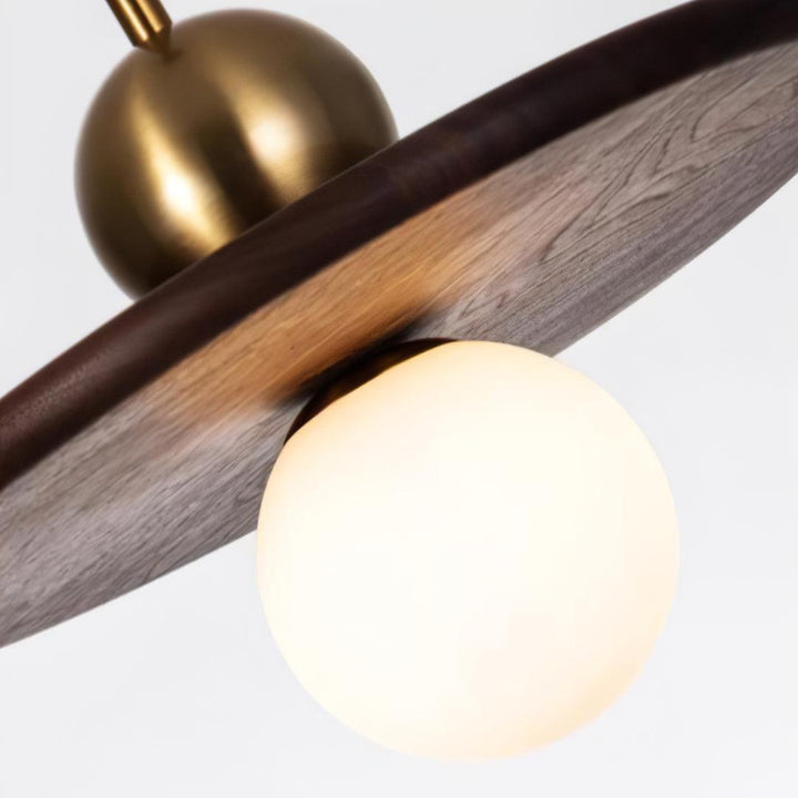 Lampa Wisząca Orzechowa w Kształcie Latającego Spodka