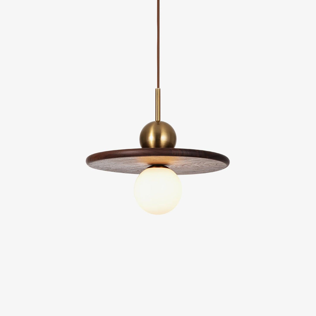 Lampa Wisząca Orzechowa w Kształcie Latającego Spodka