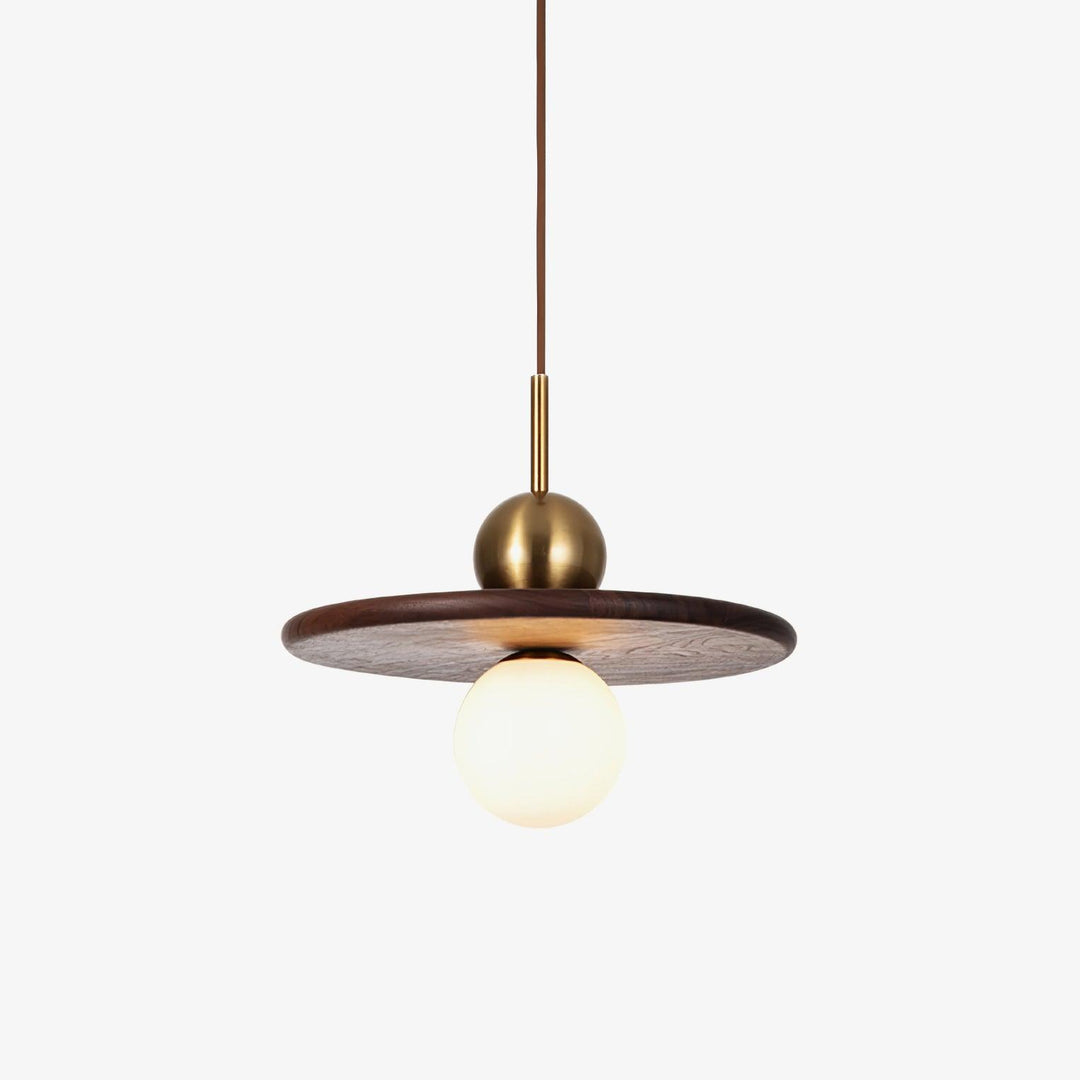 Lampa Wisząca Orzechowa w Kształcie Latającego Spodka