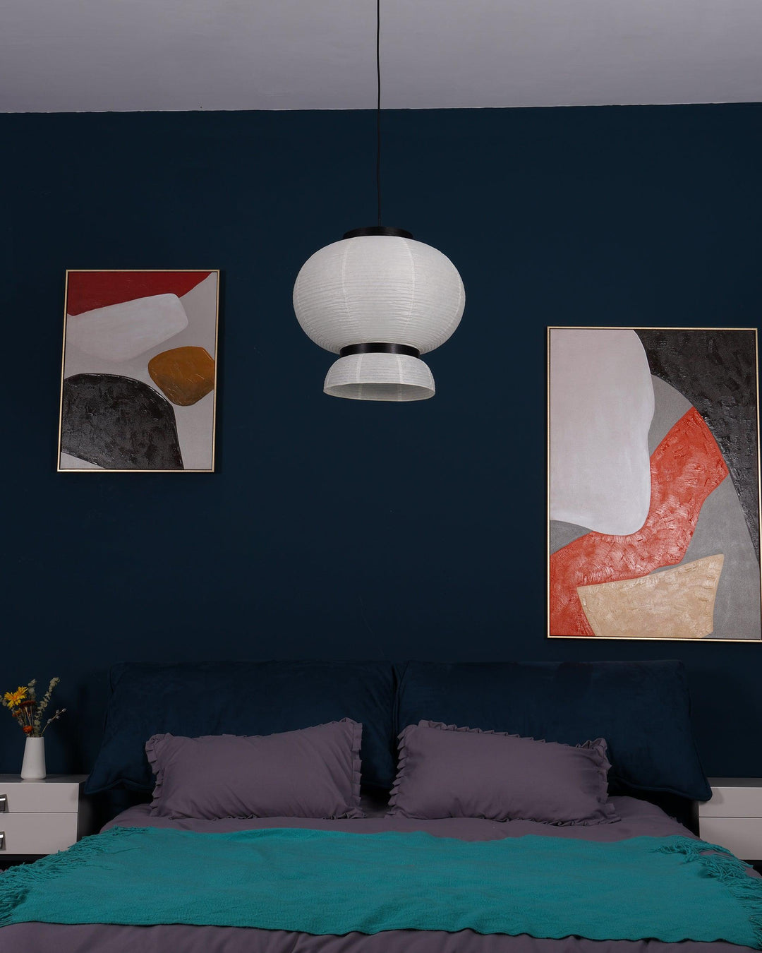 Lampa wisząca z papieru ryżowego Cocoon