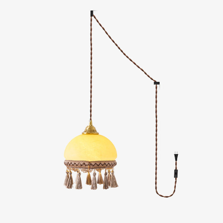 Francuskie Frędzle Mosiężny Wiszący Lampa