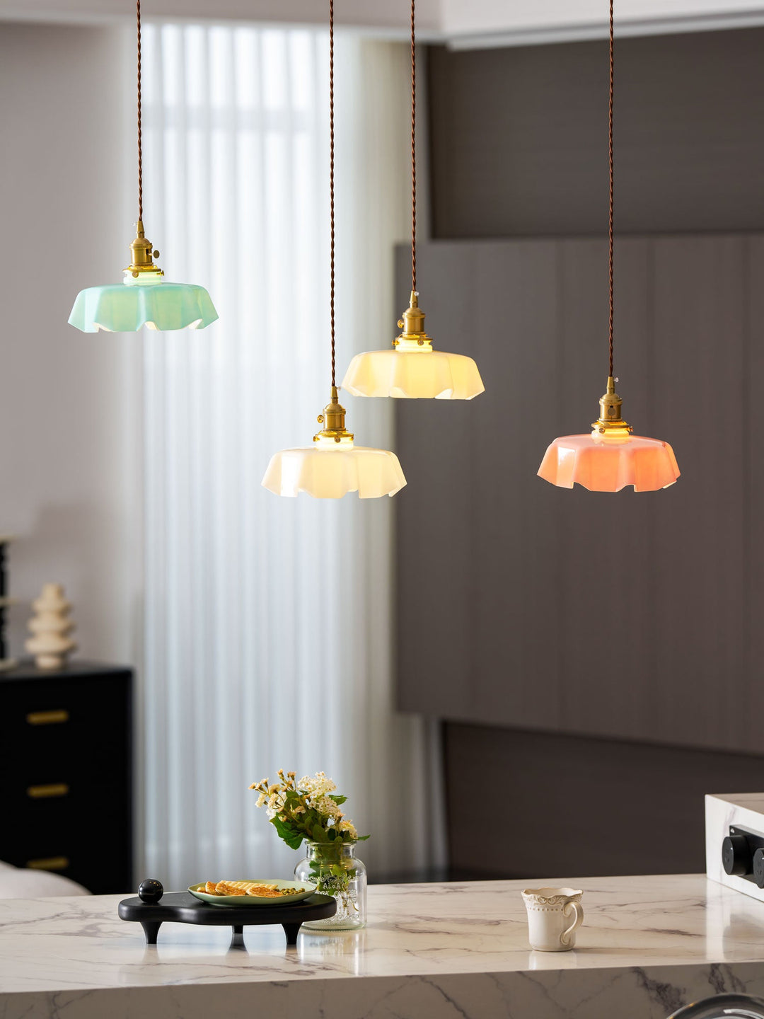 Francuska Lampa Wisząca Kwiatowa