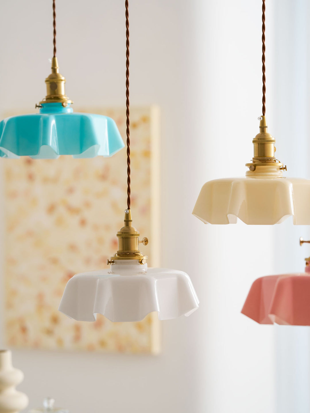 Francuska Lampa Wisząca Kwiatowa