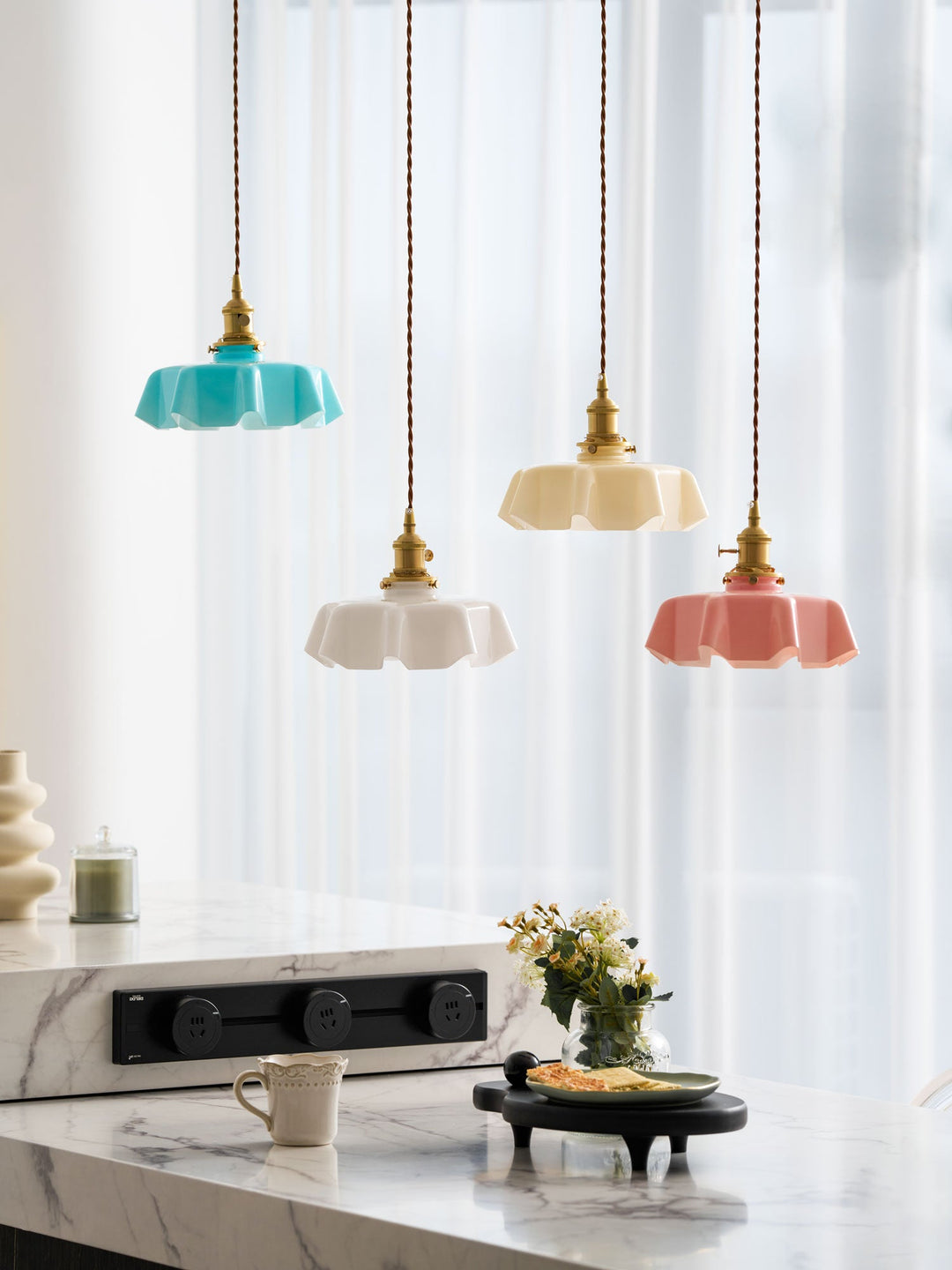 Francuska Lampa Wisząca Kwiatowa