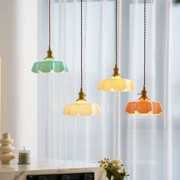 Francuska Lampa Wisząca Kwiatowa