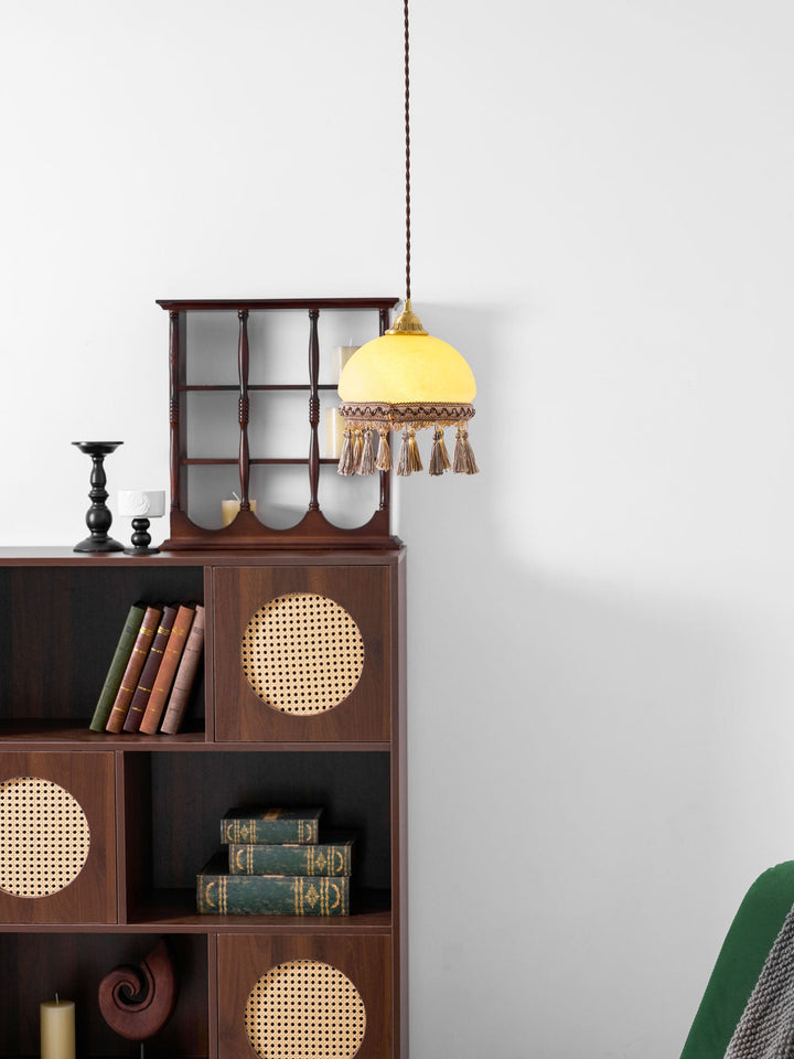 Francuskie Frędzle Mosiężny Wiszący Lampa