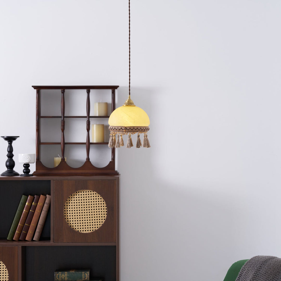 Francuskie Frędzle Mosiężny Wiszący Lampa