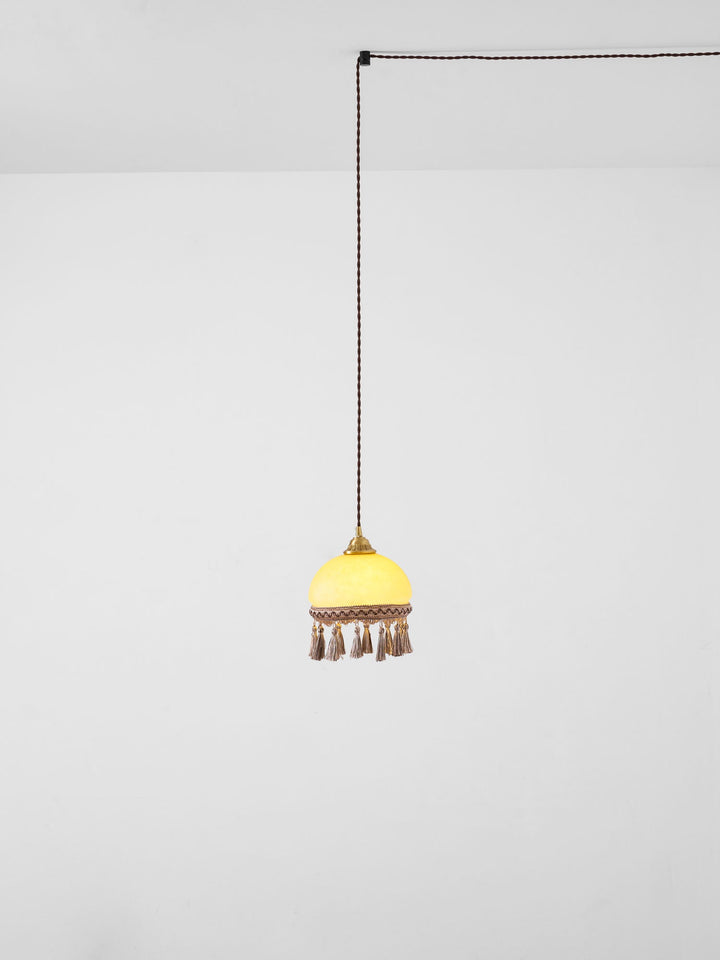 Francuskie Frędzle Mosiężny Wiszący Lampa