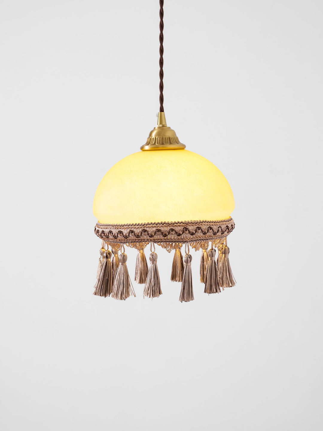 Francuskie Frędzle Mosiężny Wiszący Lampa