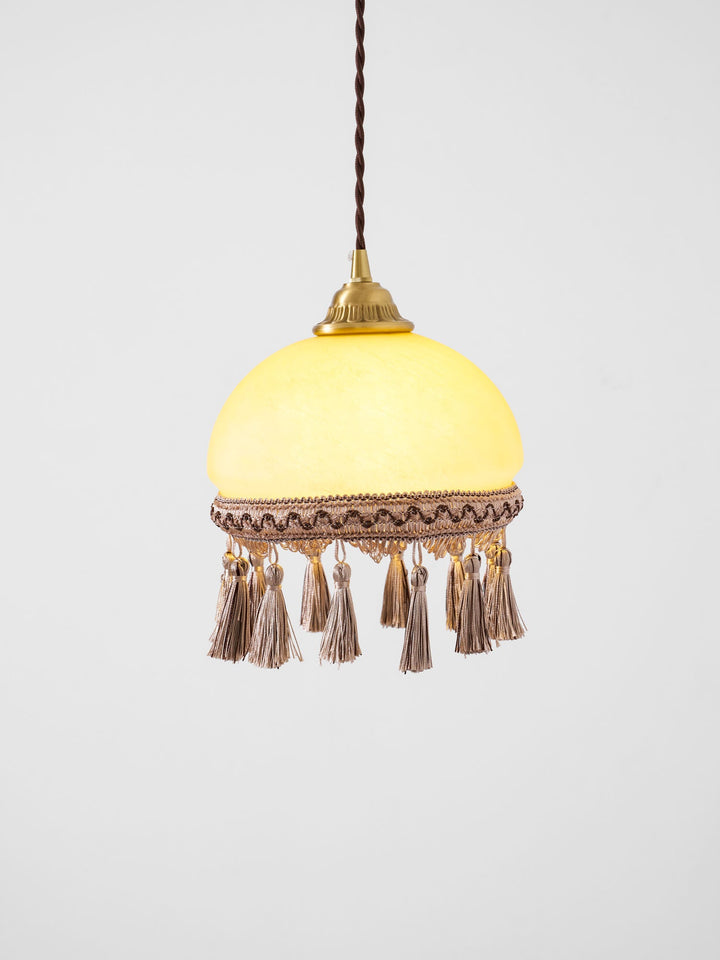 Francuskie Frędzle Mosiężny Wiszący Lampa