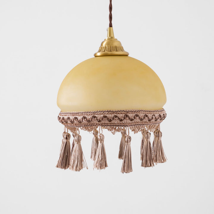 Francuskie Frędzle Mosiężny Wiszący Lampa