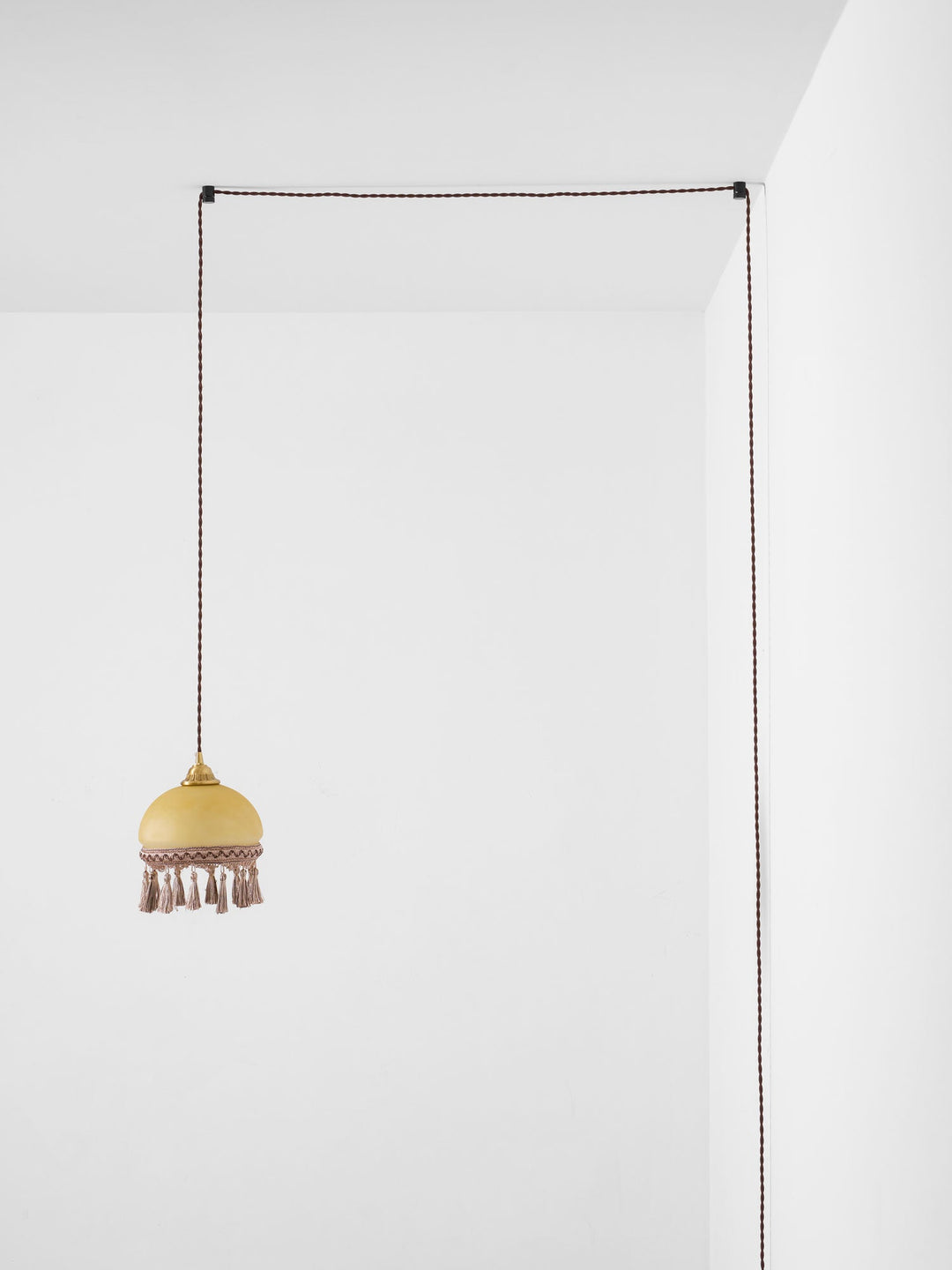 Francuskie Frędzle Mosiężny Wiszący Lampa