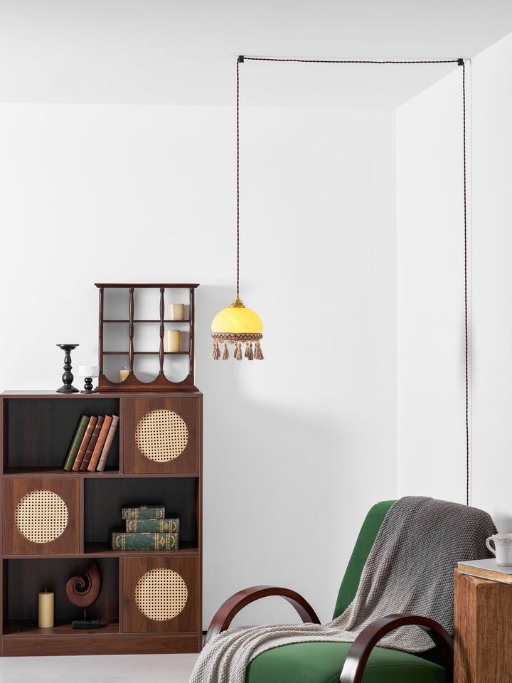 Francuskie Frędzle Mosiężny Wiszący Lampa