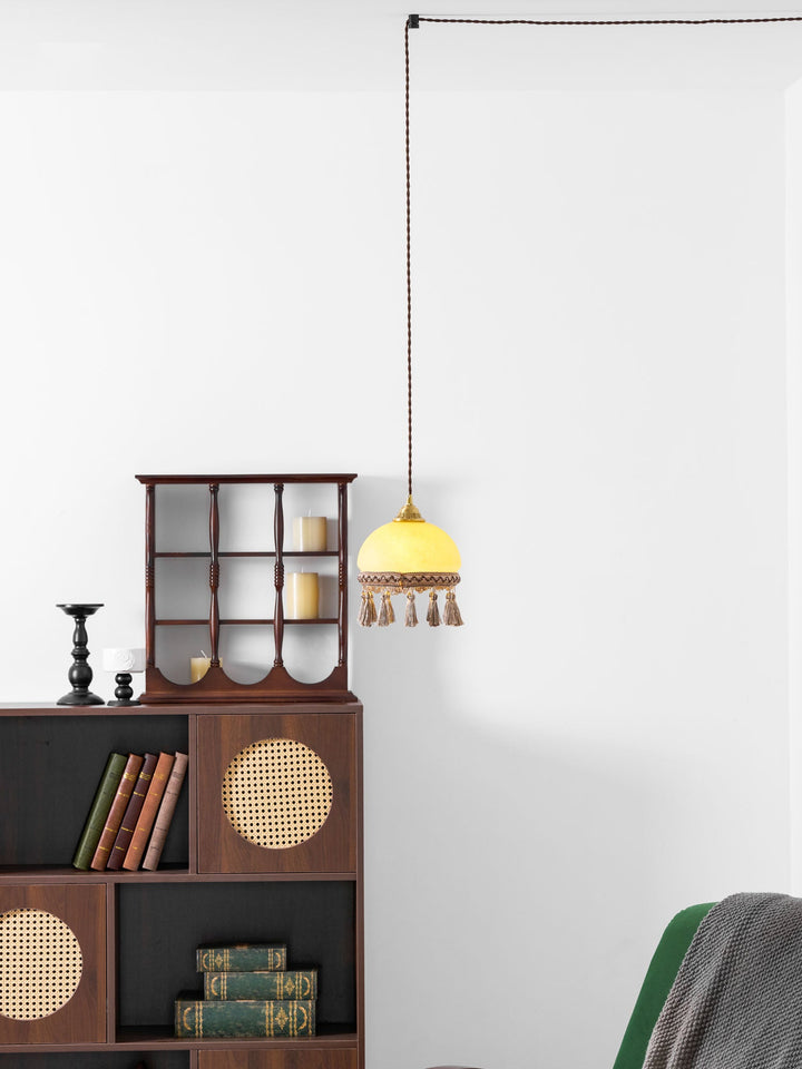 Francuskie Frędzle Mosiężny Wiszący Lampa