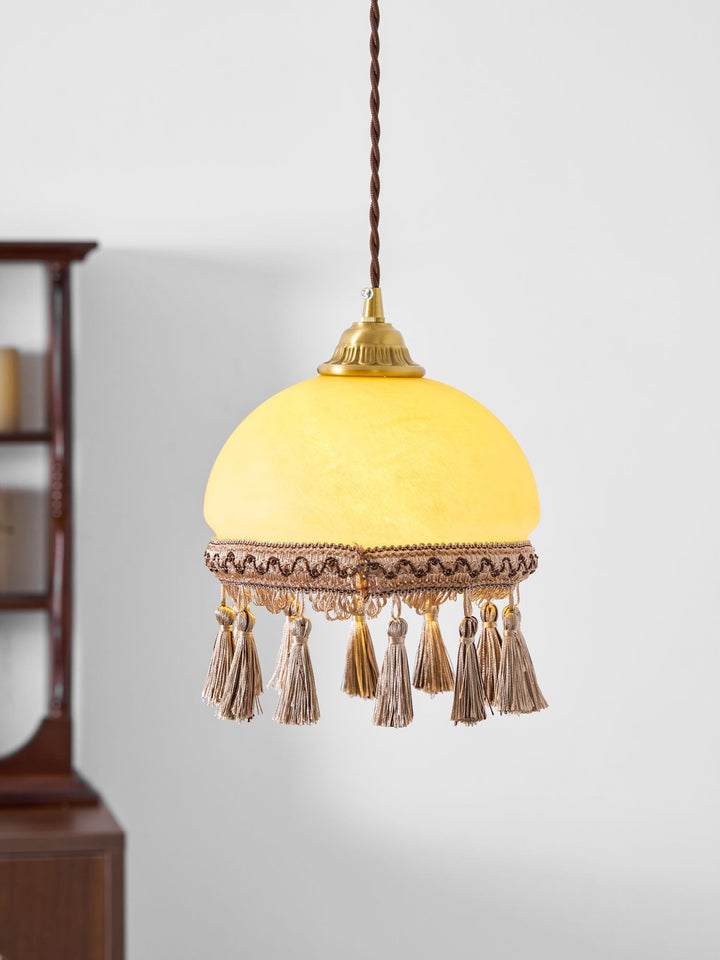 Francuskie Frędzle Mosiężny Wiszący Lampa