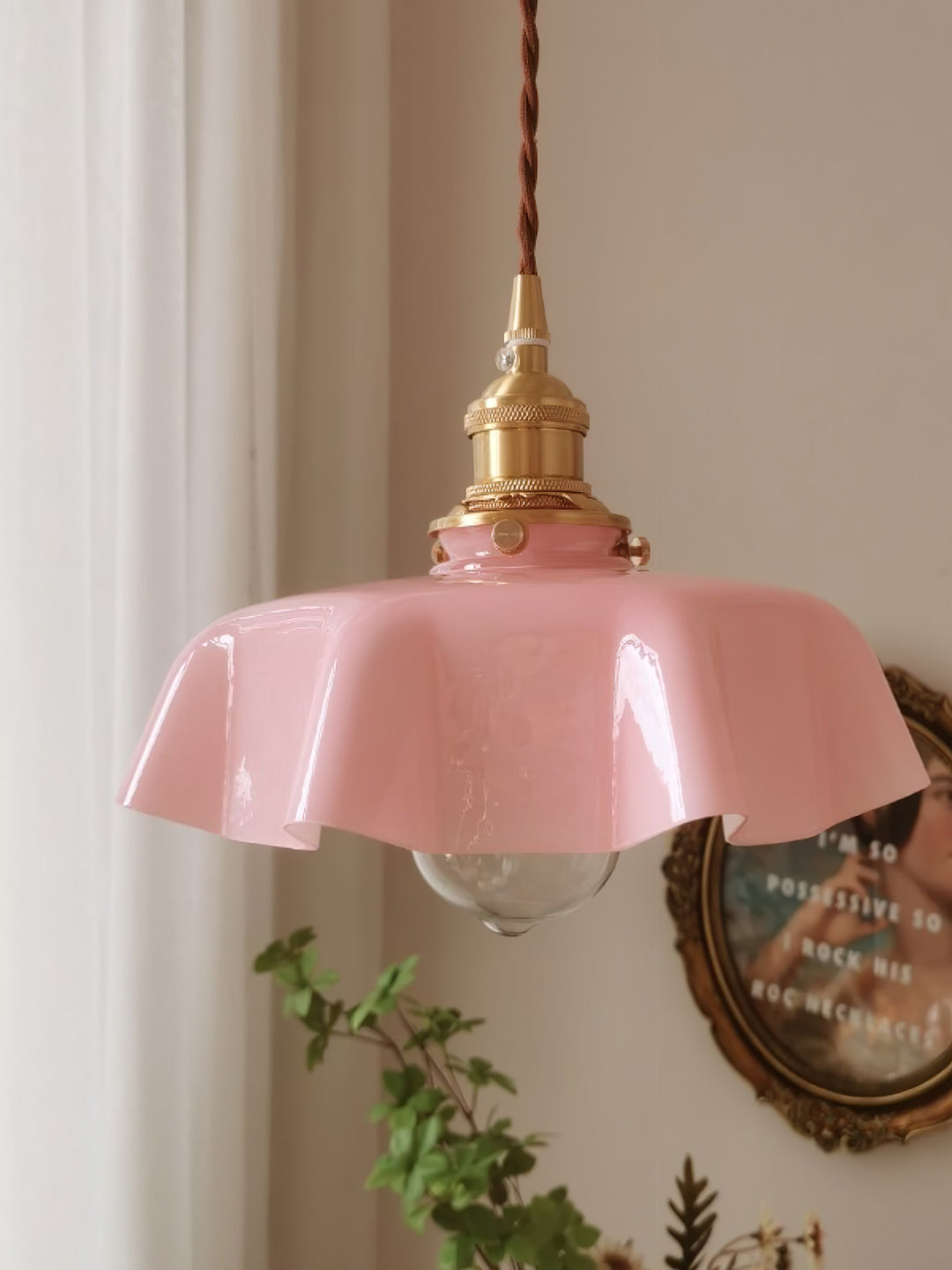 Francuska Lampa Wisząca Kwiatowa