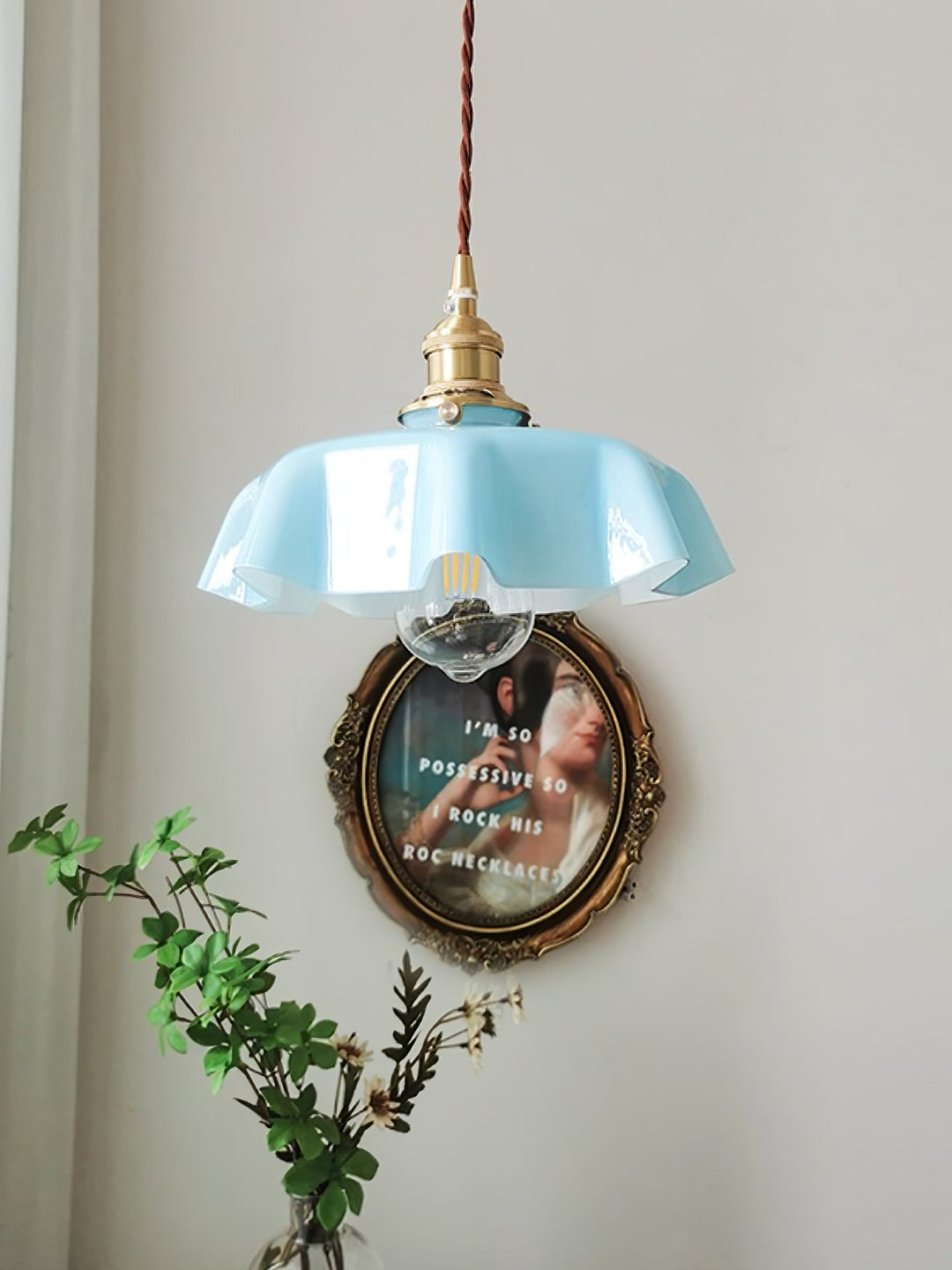 Francuska Lampa Wisząca Kwiatowa
