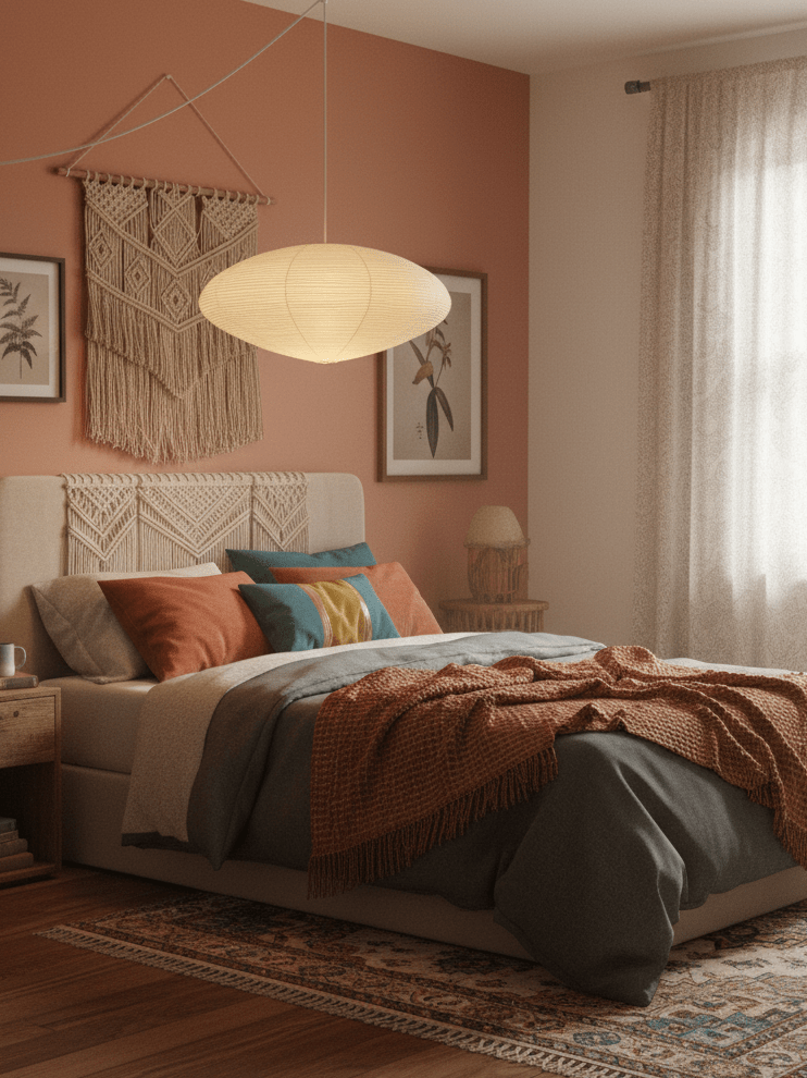 Lampa z papieru washi 15A, z przewodem zawieszanym na haku