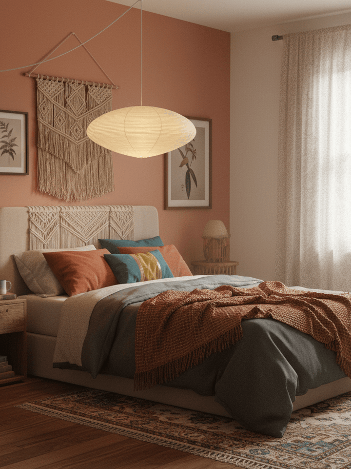 Lampa z papieru washi 15A, z przewodem zawieszanym na haku