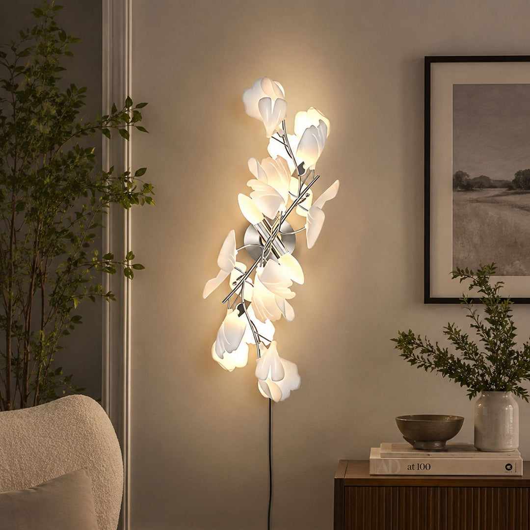 Lampa ścienna wtykowa Kwiaty Ginkgo