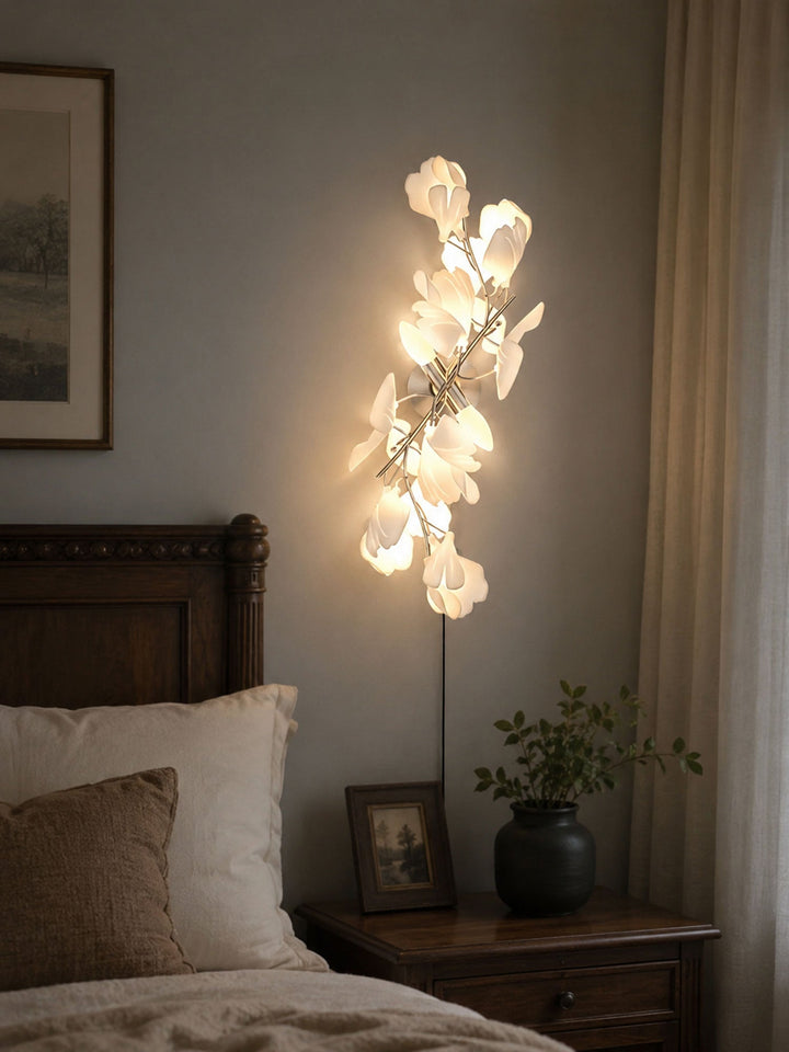 Lampa ścienna wtykowa Kwiaty Ginkgo