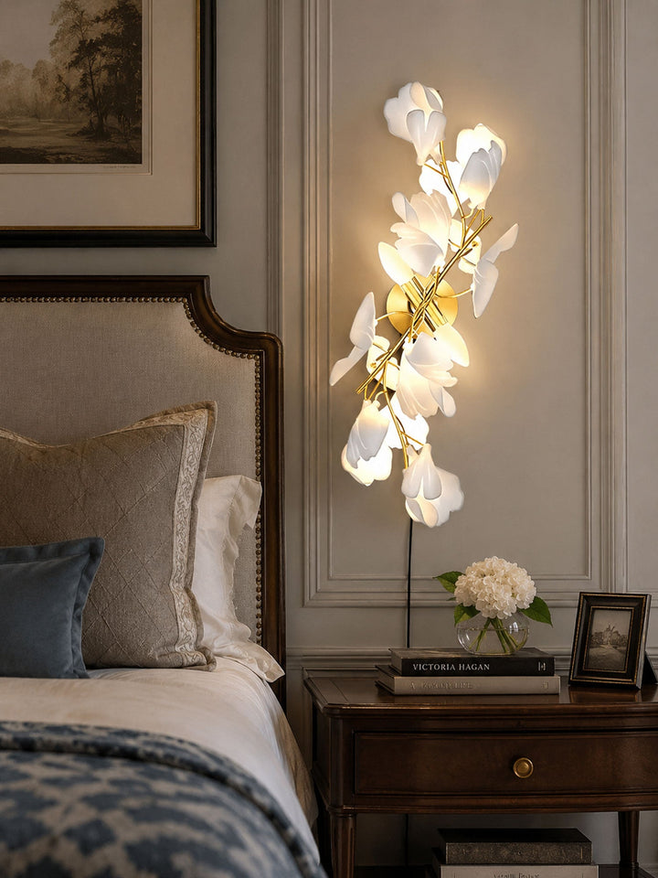 Lampa ścienna wtykowa Kwiaty Ginkgo