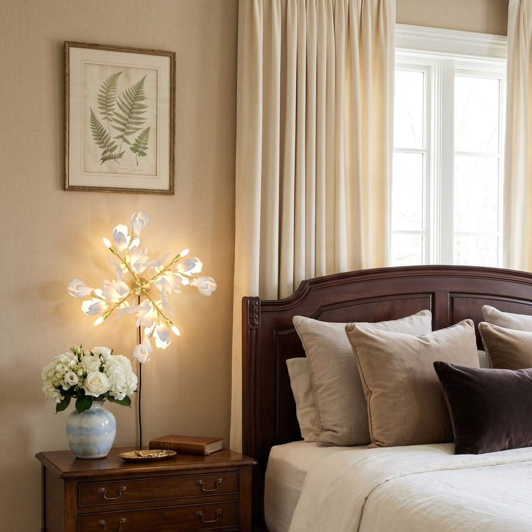 Lampa ścienna wtykowa Kwiaty Ginkgo