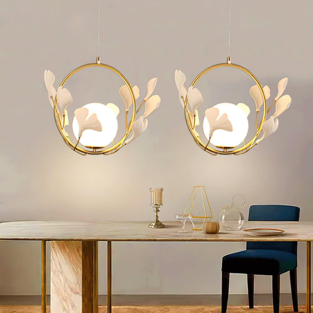 Lampa Wisząca Gingko Halo ze Szkła