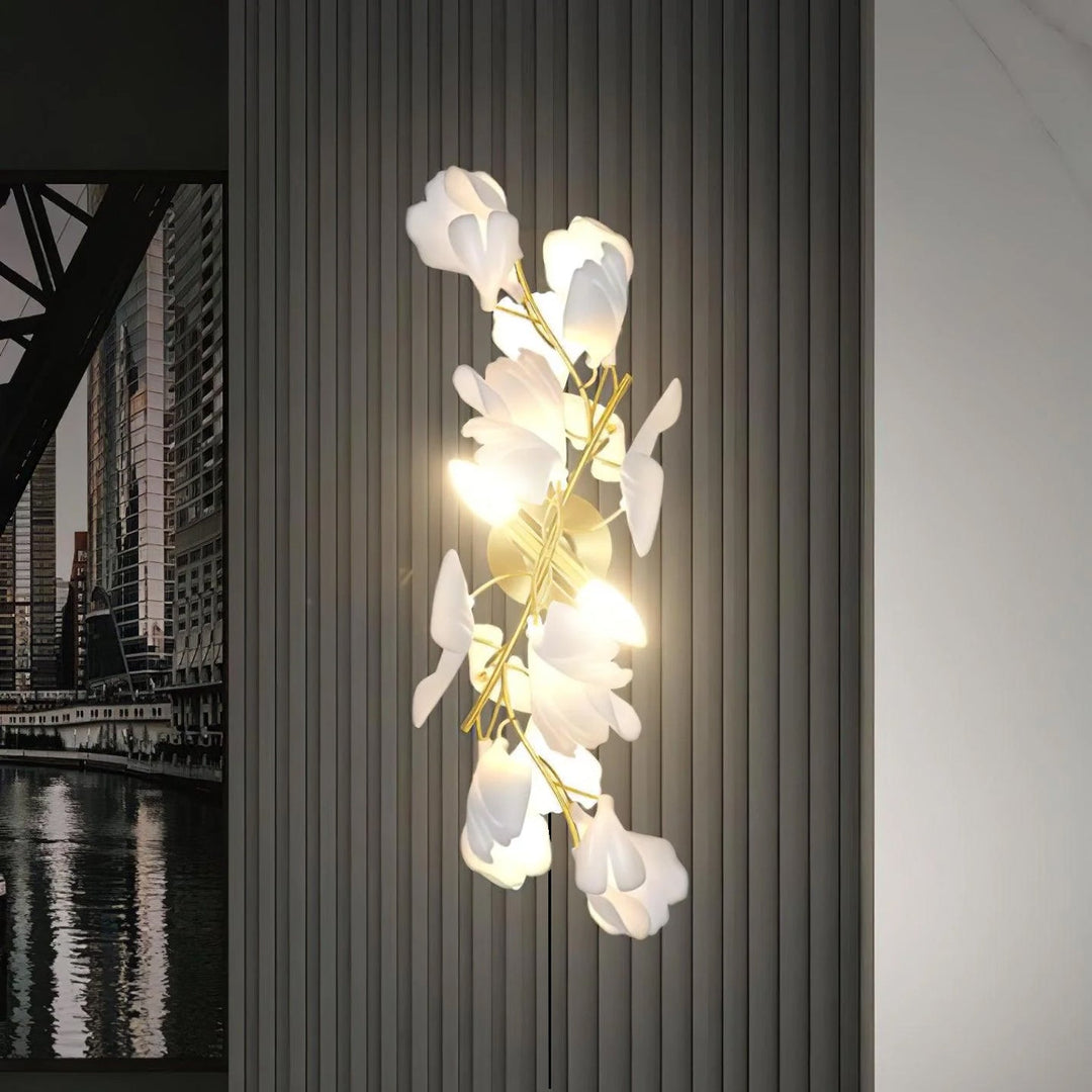 Lampa ścienna wtykowa Kwiaty Ginkgo