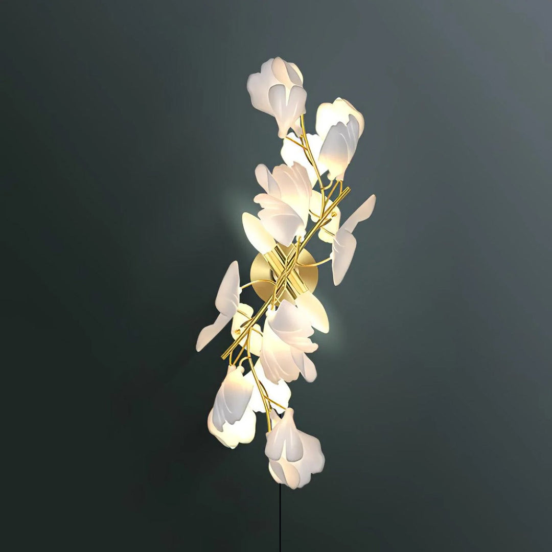 Lampa ścienna wtykowa Kwiaty Ginkgo