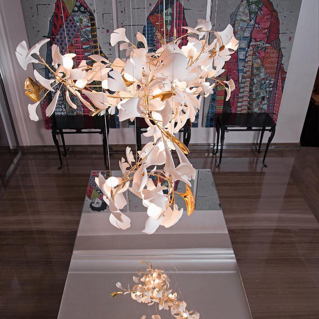 Porcelanowy żyrandol Gingko