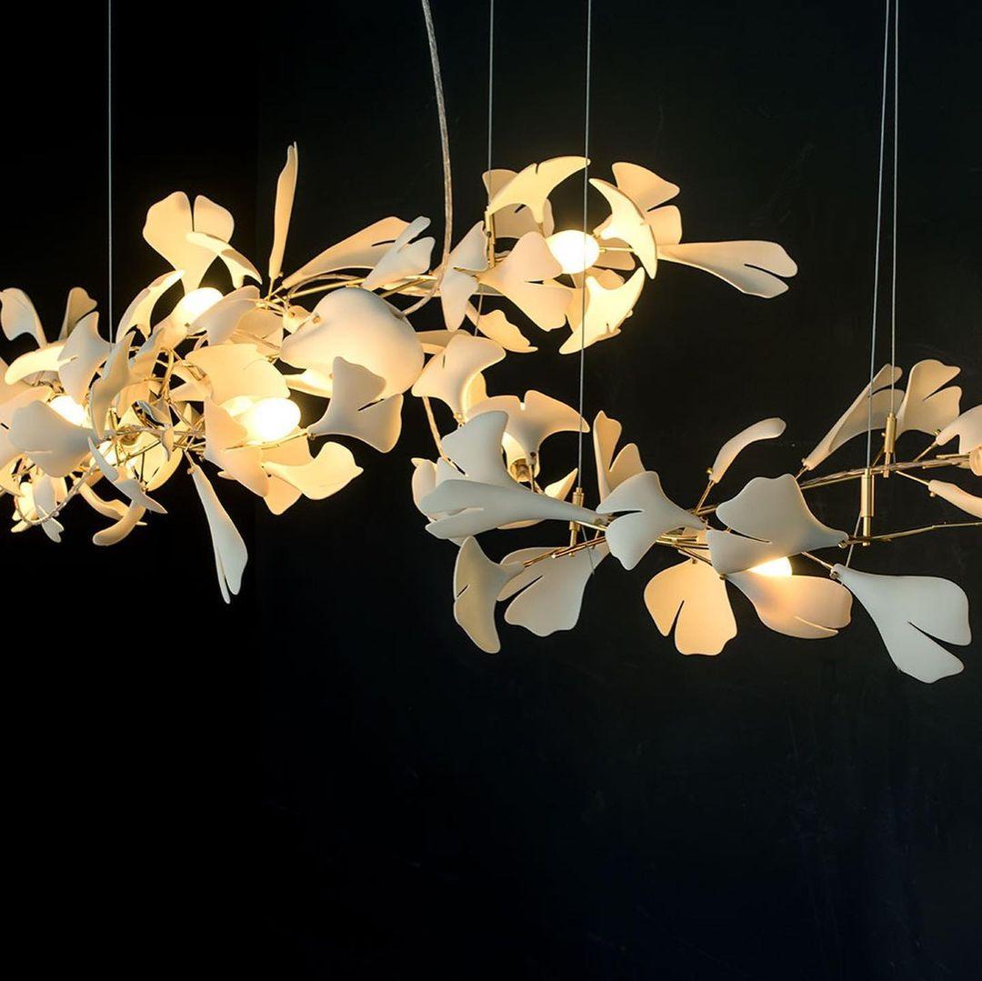 Porcelanowy żyrandol Gingko