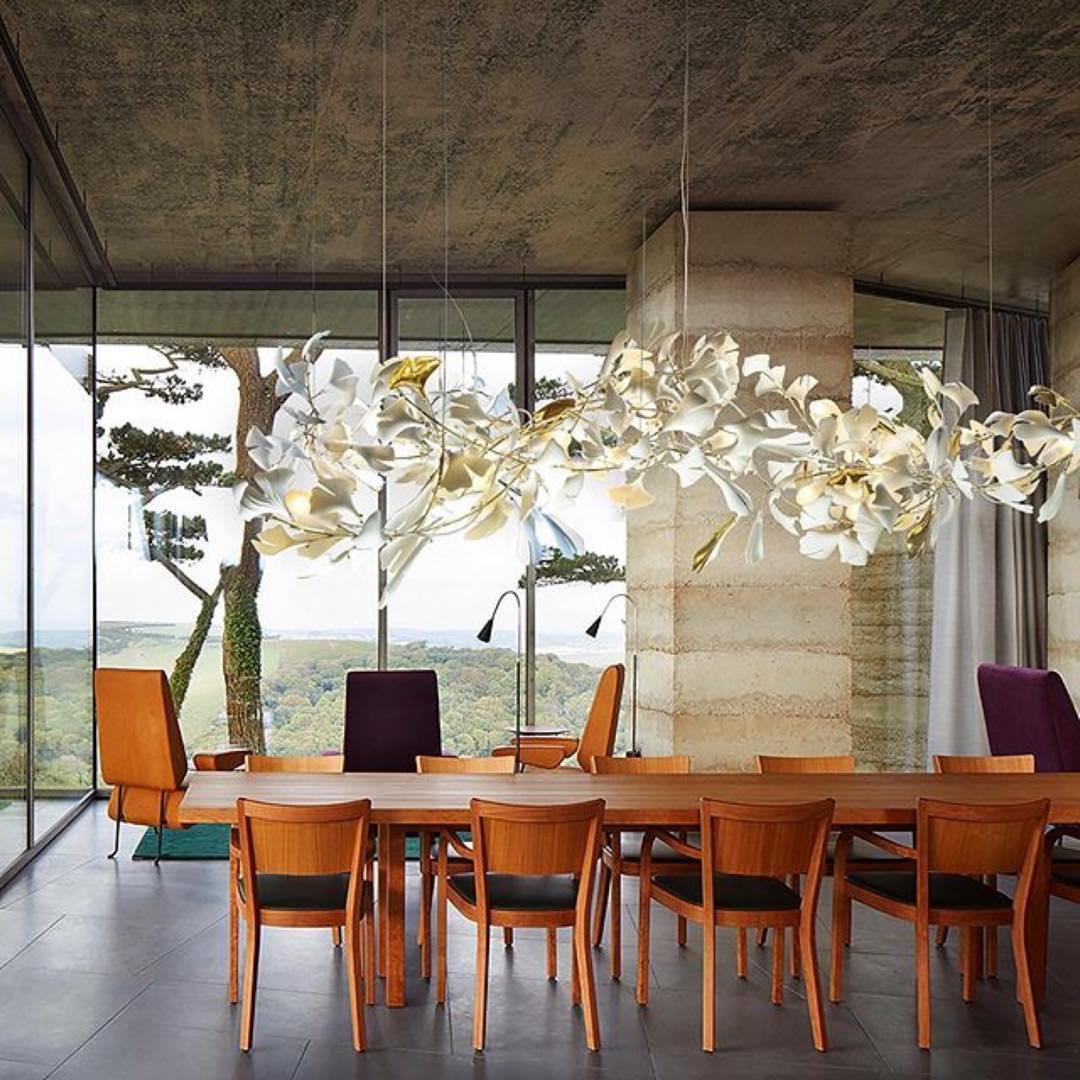 Porcelanowy żyrandol Gingko